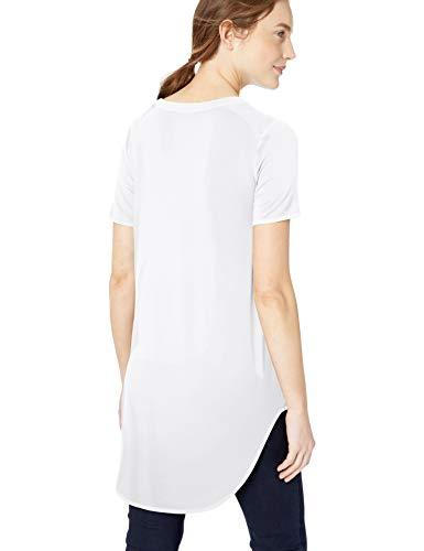 Amazon Brand - Daily Ritual Women's Jersey Short-Sleeve Open Crew Neck Tunic, White, Medium - lifewithPandJ