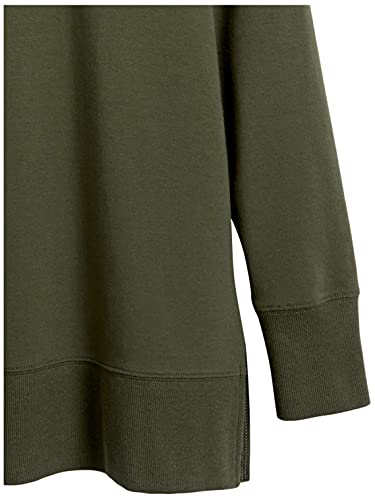 Amazon Brand - Daily Ritual Women's Relaxed Fit Terry Cotton and Modal Side-Vent Tunic, Olive, Medium - lifewithPandJ