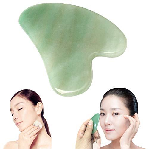 SUMAJU Gua Sha Scraping Massage Tool,Green Jade Stone Gua Sha Massage for Skin Care and Skin Rejuvenation,Anti-Aging Facelift, Skin Tightening - lifewithPandJ