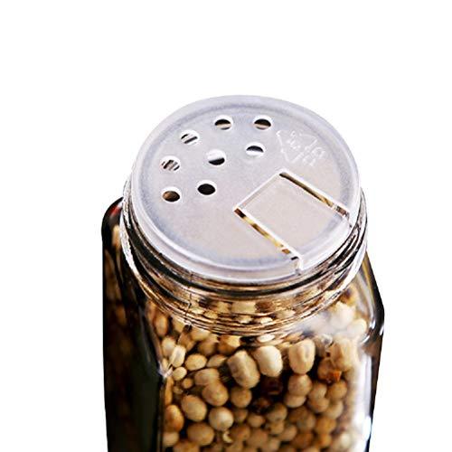 Tebery 4 Ounce Capacity Glass Spice Jars with Silver Metal Lids, Shaker Tops and Labels (Set of 18) - lifewithPandJ